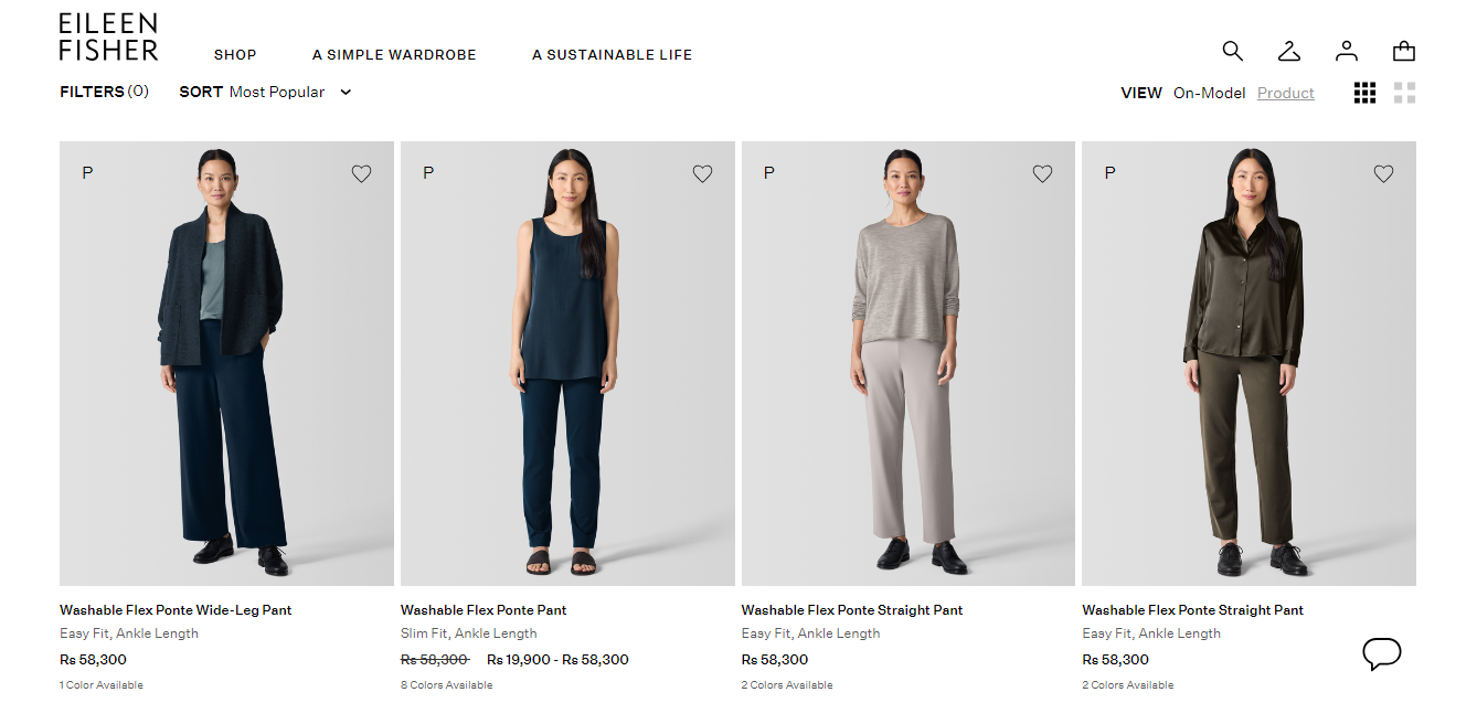 Online store of Eileen Fisher