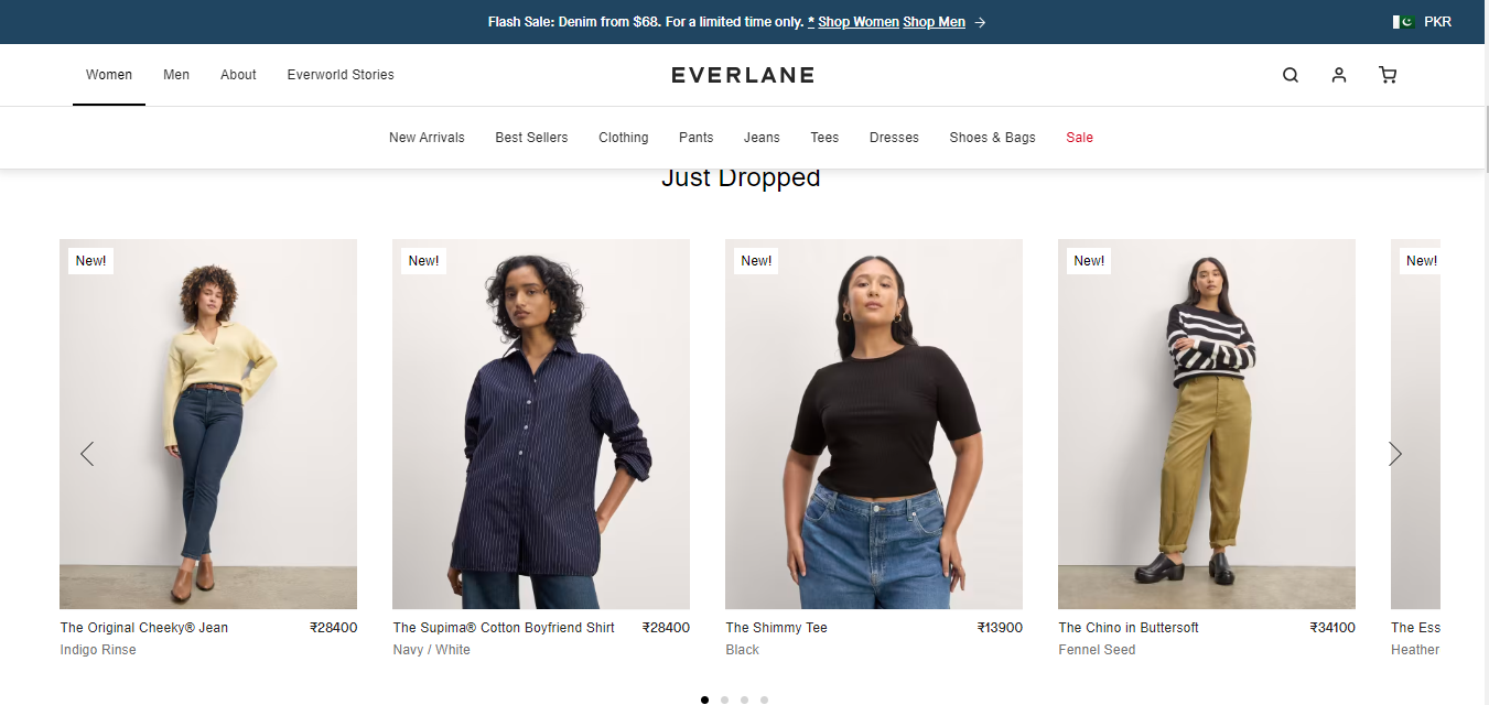 Online store of Everlane 