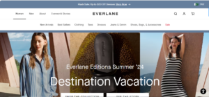 Everlane brand's website interface