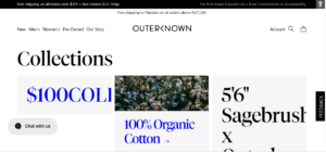 Outerknown brand's website interface