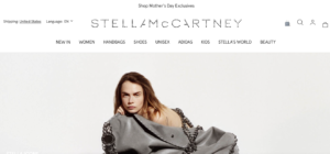 Stella MC Cartney brand's website interface 