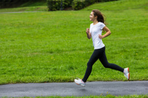 A woman busy in running and jogging