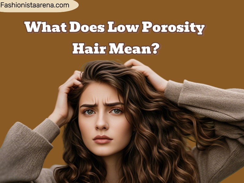 An informative graphic explaining the characteristics and care tips for low porosity hair.