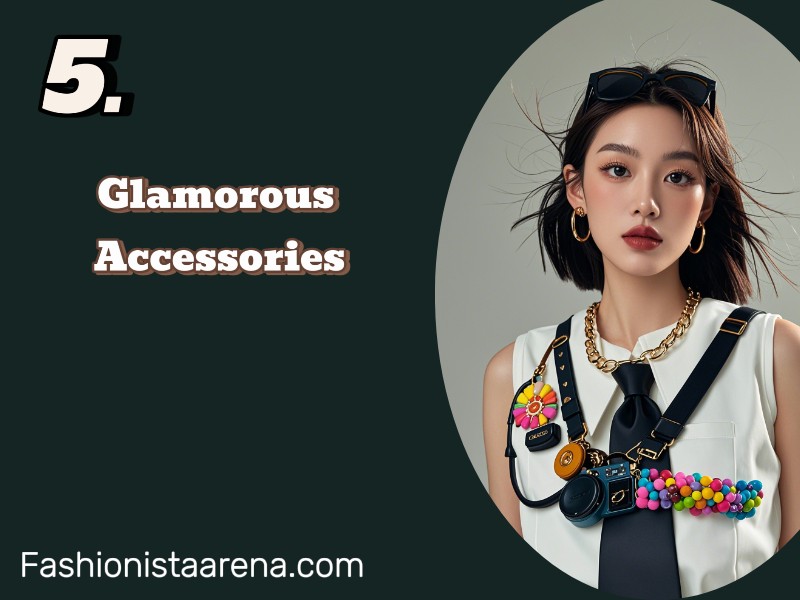 A collection of five elegant 80s women's accessories, showcasing luxury and style, perfect for enhancing any outfit.