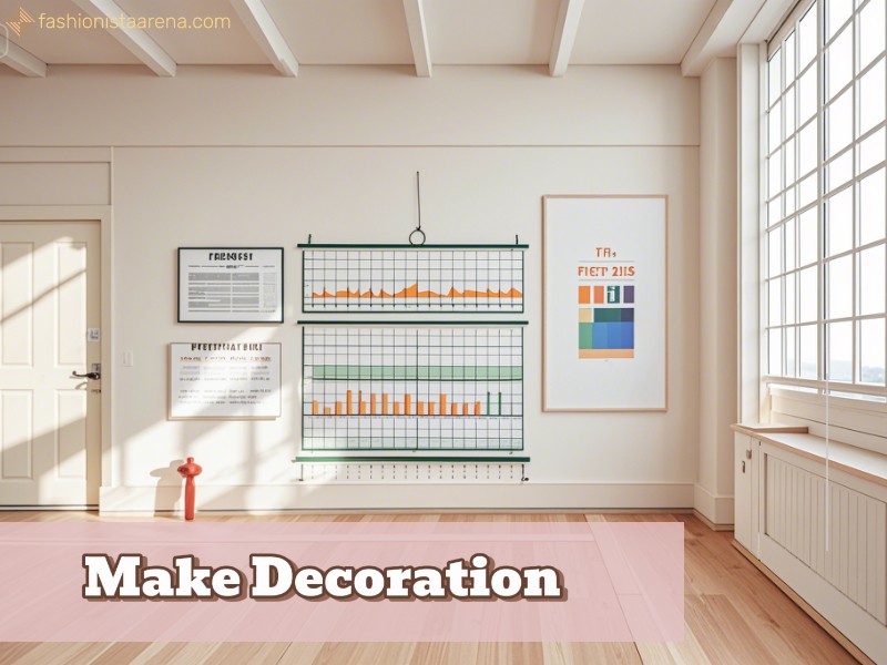 A gym room with decoration chart