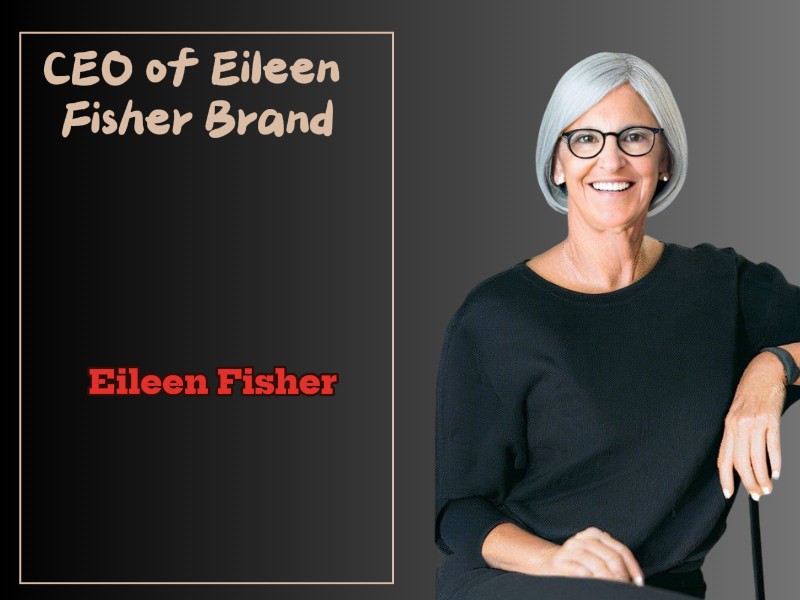 Eileen Fisher, CEO of the Ellen Fisher brand, stands confidently in a professional setting, embodying sustainable fashion leadership.